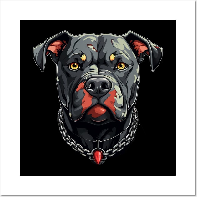 Cute Pitbull Dog - Dogs Pitbulls Wall Art by fromherotozero